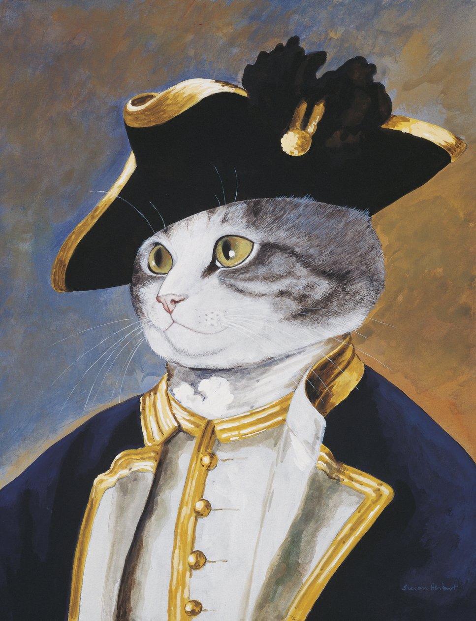 Illustration från Cats Galore! Ett kompendium över kultiverade katter (pub. 2015) av Susan Herbert