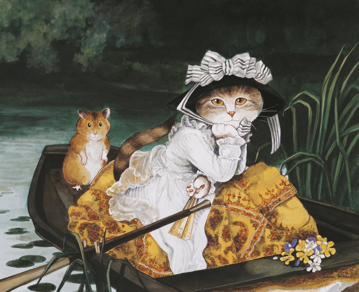 Illustration från Cats Galore! Ett kompendium över kultiverade katter (pub. 2015) av Susan Herbert