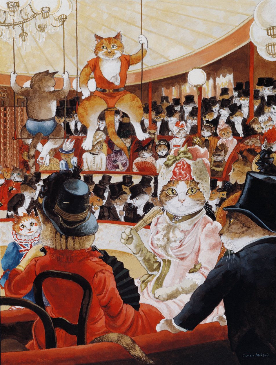 Illustration från Cats Galore! Ett kompendium över kultiverade katter (pub. 2015) av Susan Herbert