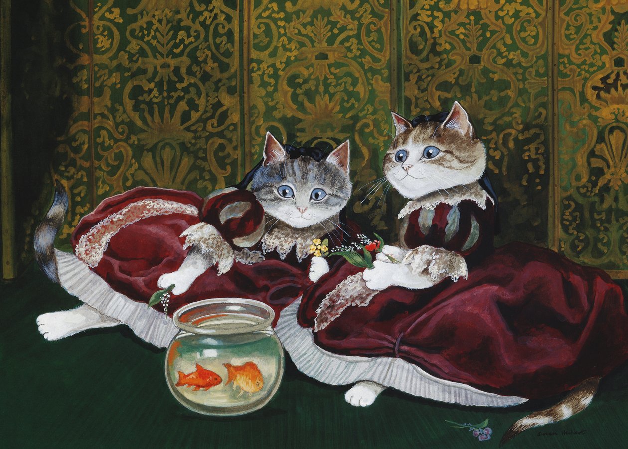 Illustration från Cats Galore! Ett kompendium över kultiverade katter (pub. 2015) av Susan Herbert