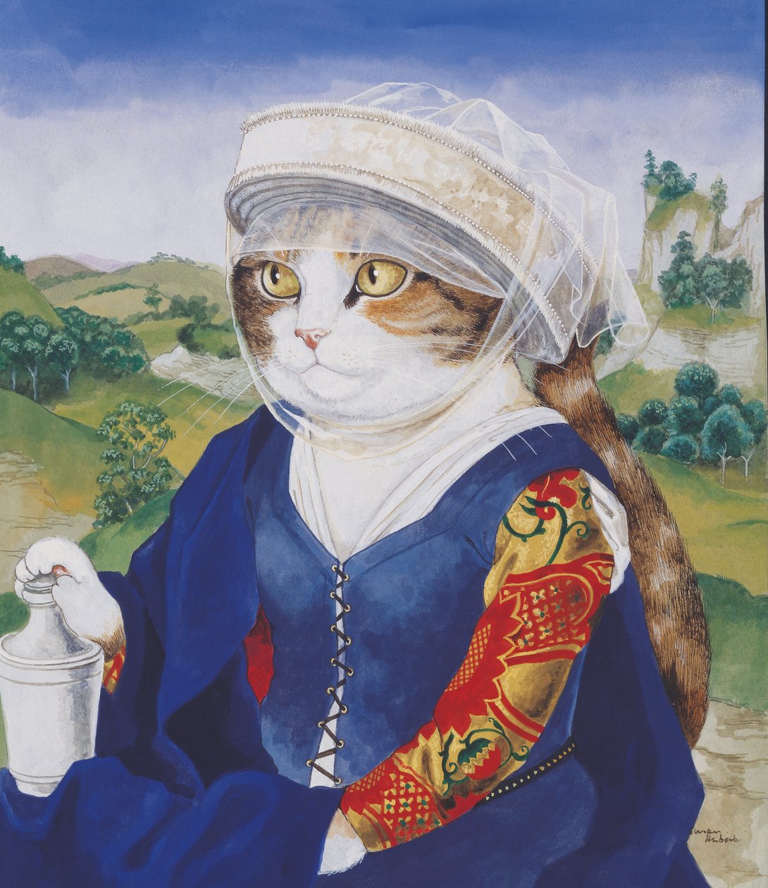 Illustration från Cats Galore! Ett kompendium över kultiverade katter (pub. 2015) av Susan Herbert