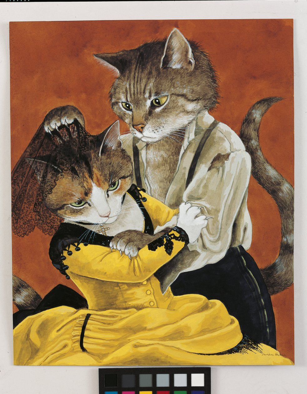 Illustration från Cats Galore! Ett kompendium över kultiverade katter (pub. 2015) av Susan Herbert