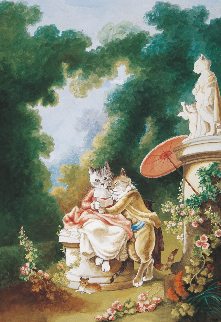Illustration från Cats Galore! Ett kompendium över kultiverade katter (pub. 2015) av Susan Herbert