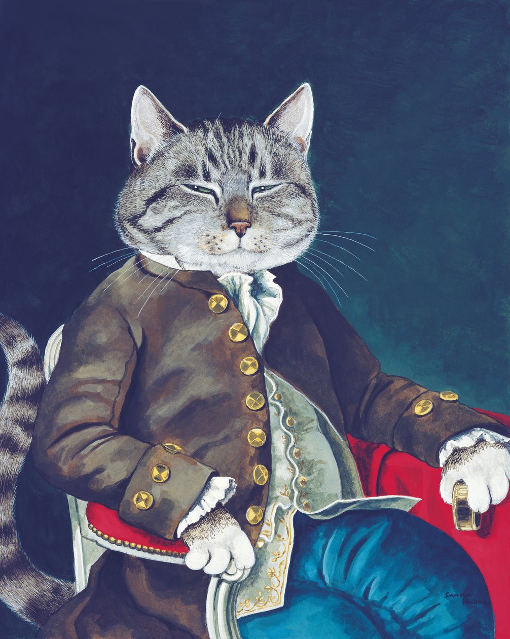 Illustration från Cats Galore! Ett kompendium över kultiverade katter (pub. 2015) av Susan Herbert
