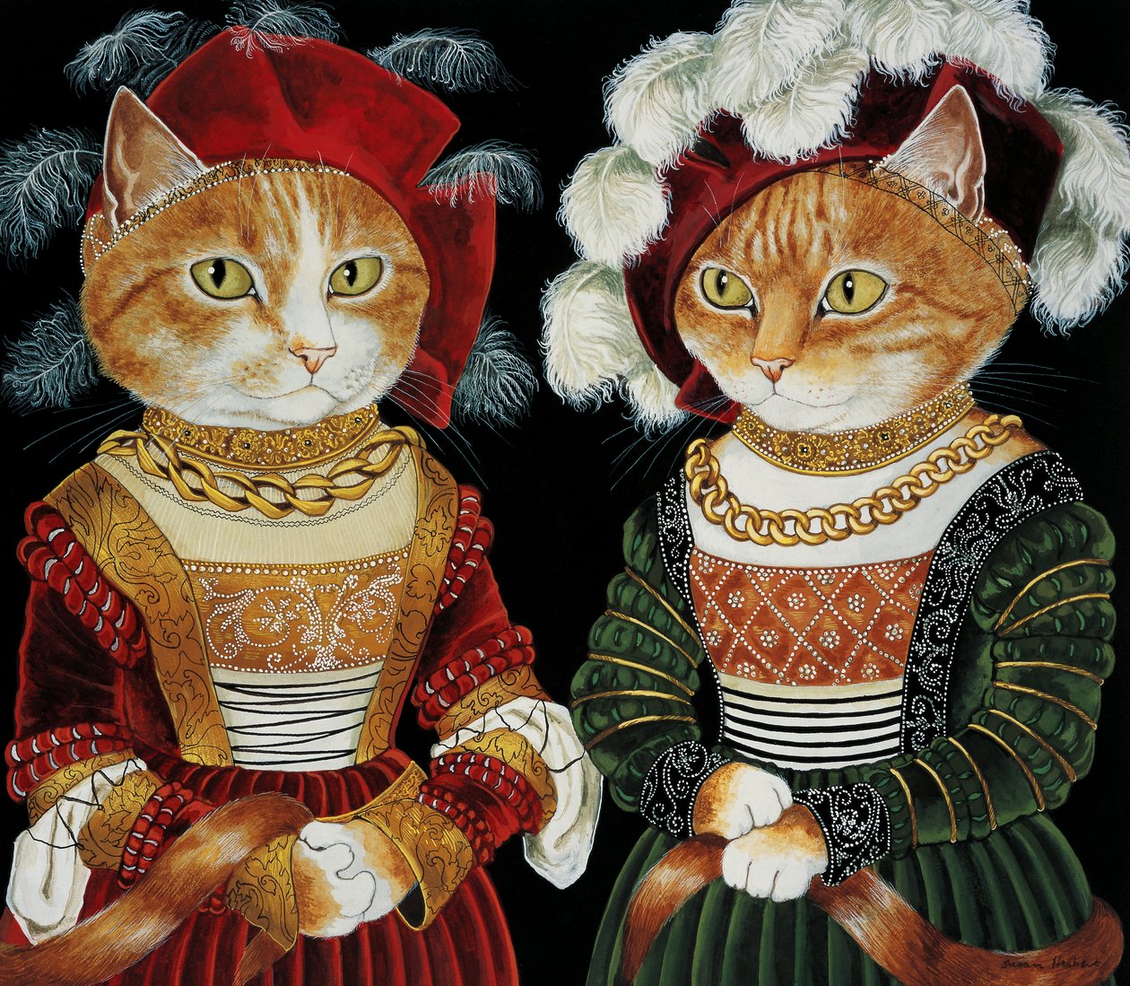 Illustration från Cats Galore! Ett kompendium över kultiverade katter (pub. 2015) av Susan Herbert