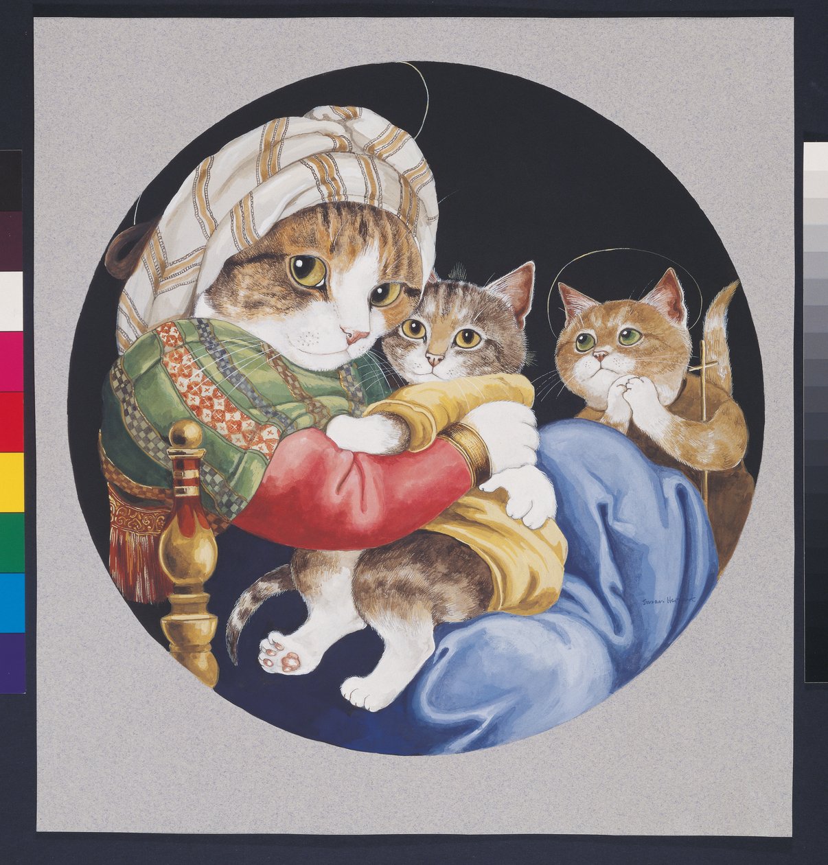 Illustration från Cats Galore! Ett kompendium över kultiverade katter (pub. 2015) av Susan Herbert
