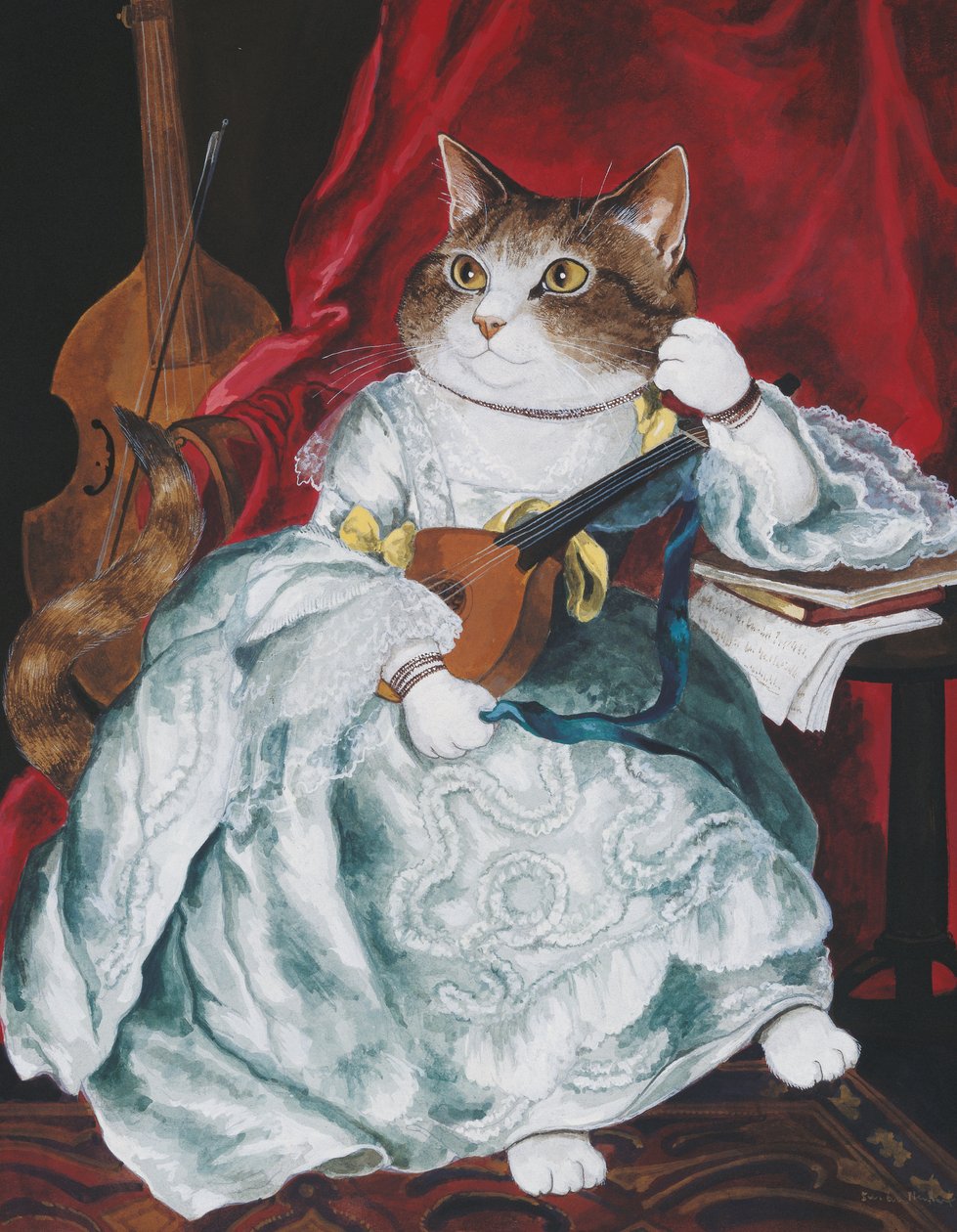 Illustration från Cats Galore! Ett kompendium över kultiverade katter (pub. 2015) av Susan Herbert