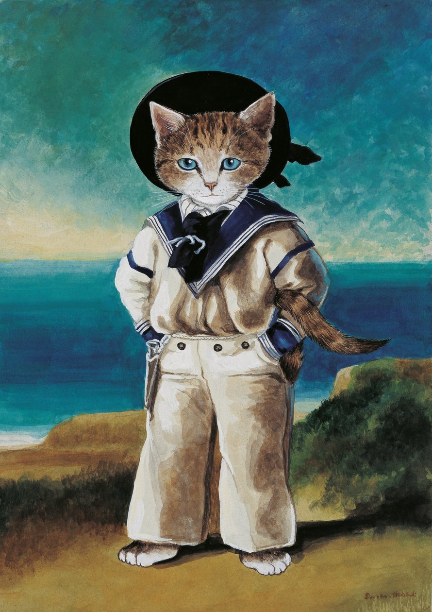 Illustration från Cats Galore! Ett kompendium över kultiverade katter (pub. 2015) av Susan Herbert