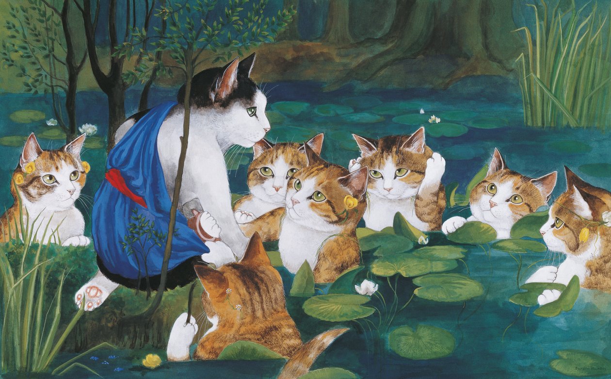 Illustration från Cats Galore! Ett kompendium över kultiverade katter (pub. 2015) av Susan Herbert