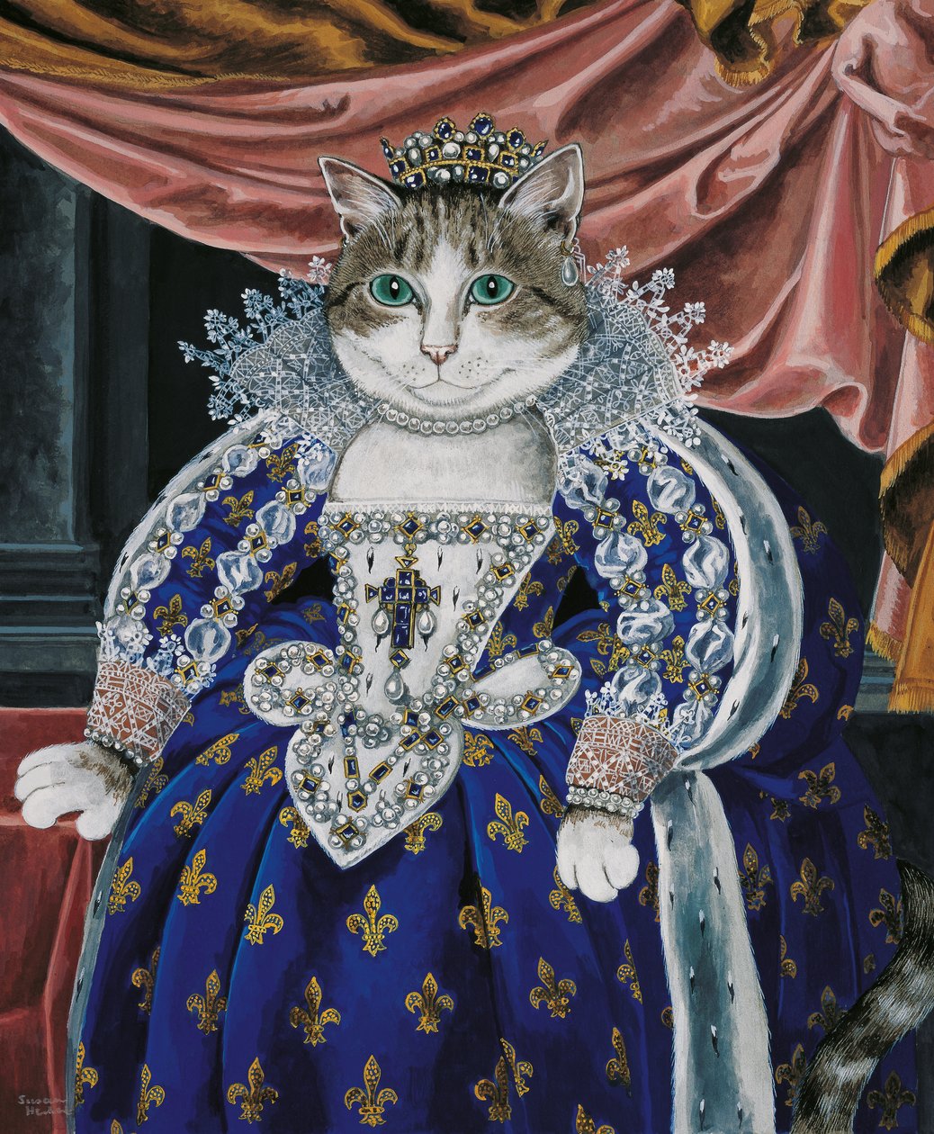 Illustration från Cats Galore! Ett kompendium över kultiverade katter (pub. 2015) av Susan Herbert