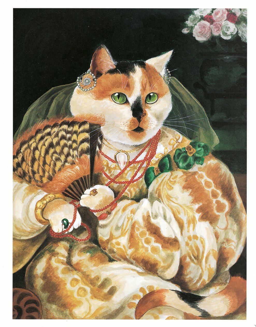 Illustration från Pre-Raphaelite Cats (publicerad 1999) av Susan Herbert