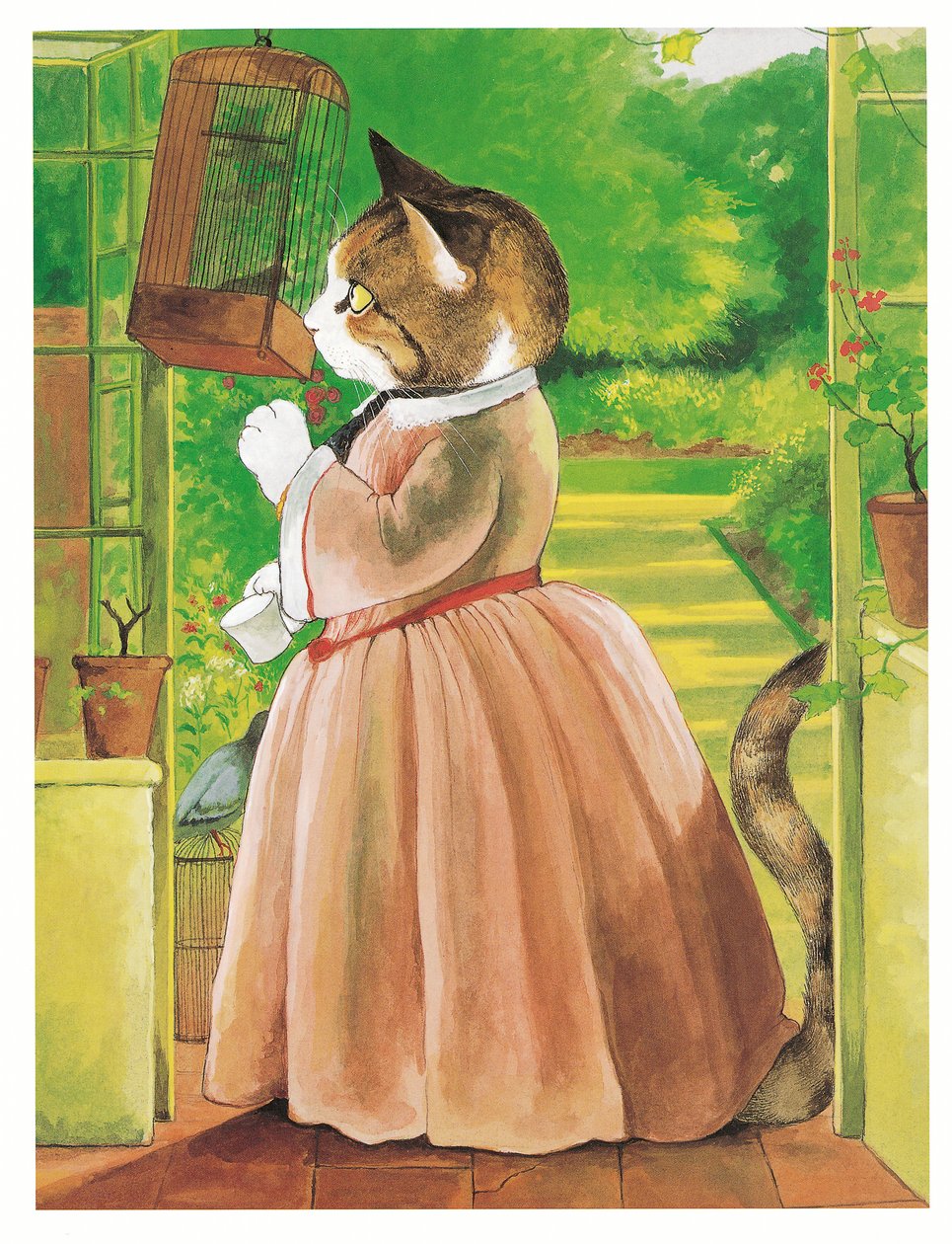 Illustration från Pre-Raphaelite Cats (publicerad 1999) av Susan Herbert