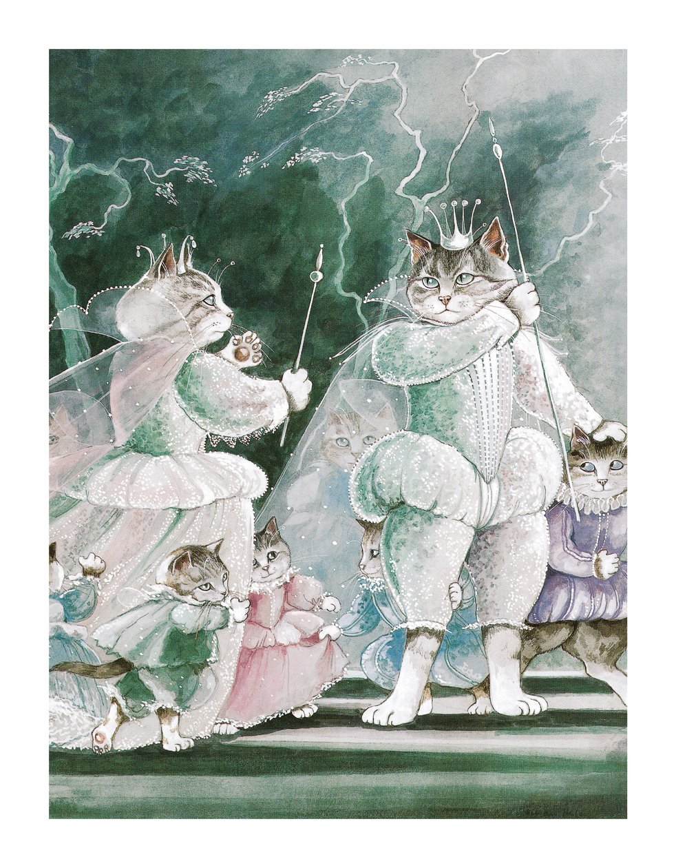 Illustration från Shakespeare Cats: Poster Book (publicerad 2016) av Susan Herbert
