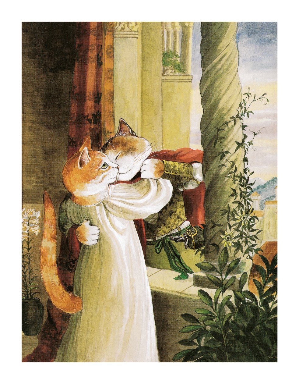 Illustration från Shakespeare Cats: Poster Book (publicerad 2016) av Susan Herbert