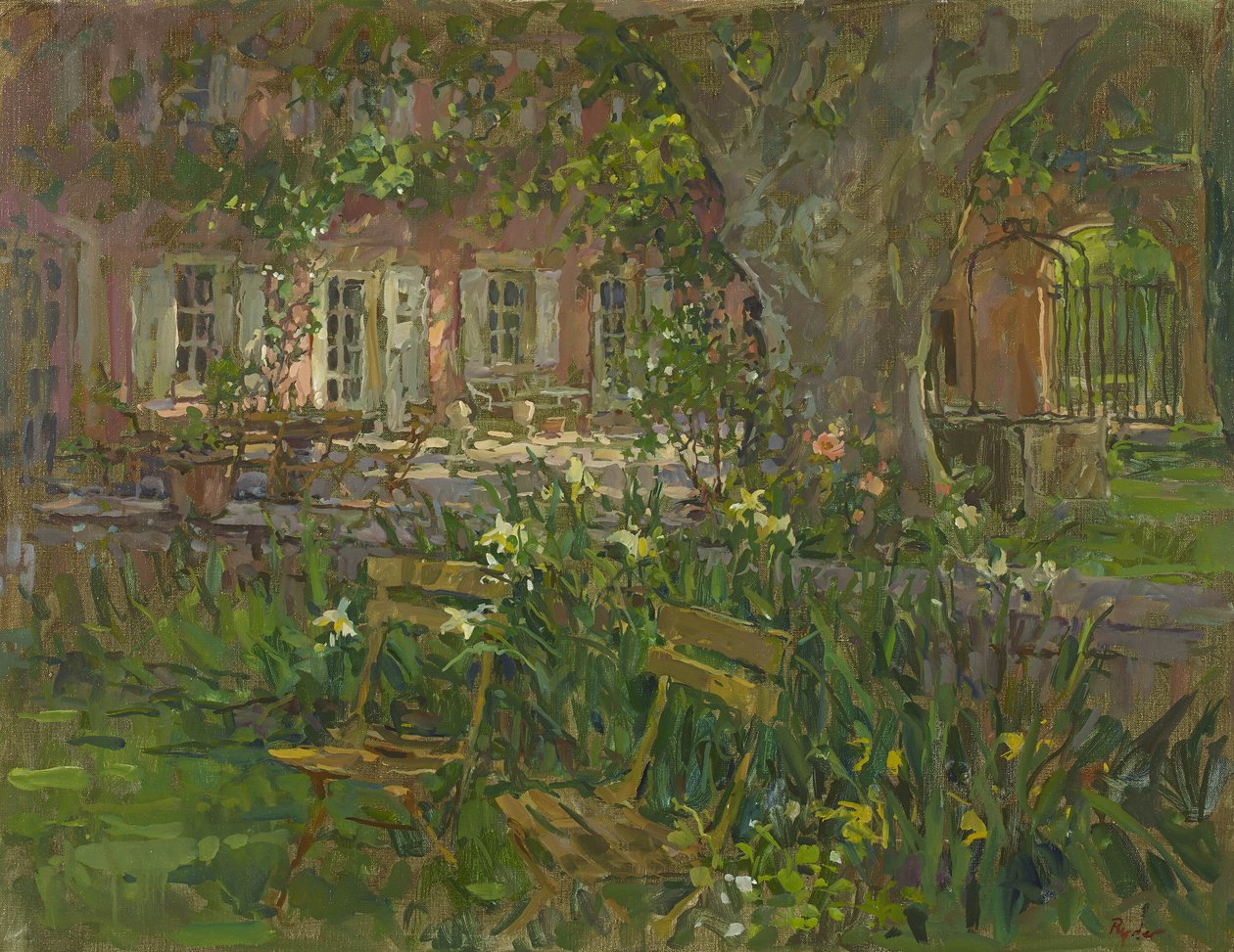 Provence terrass med Iris av Susan Ryder