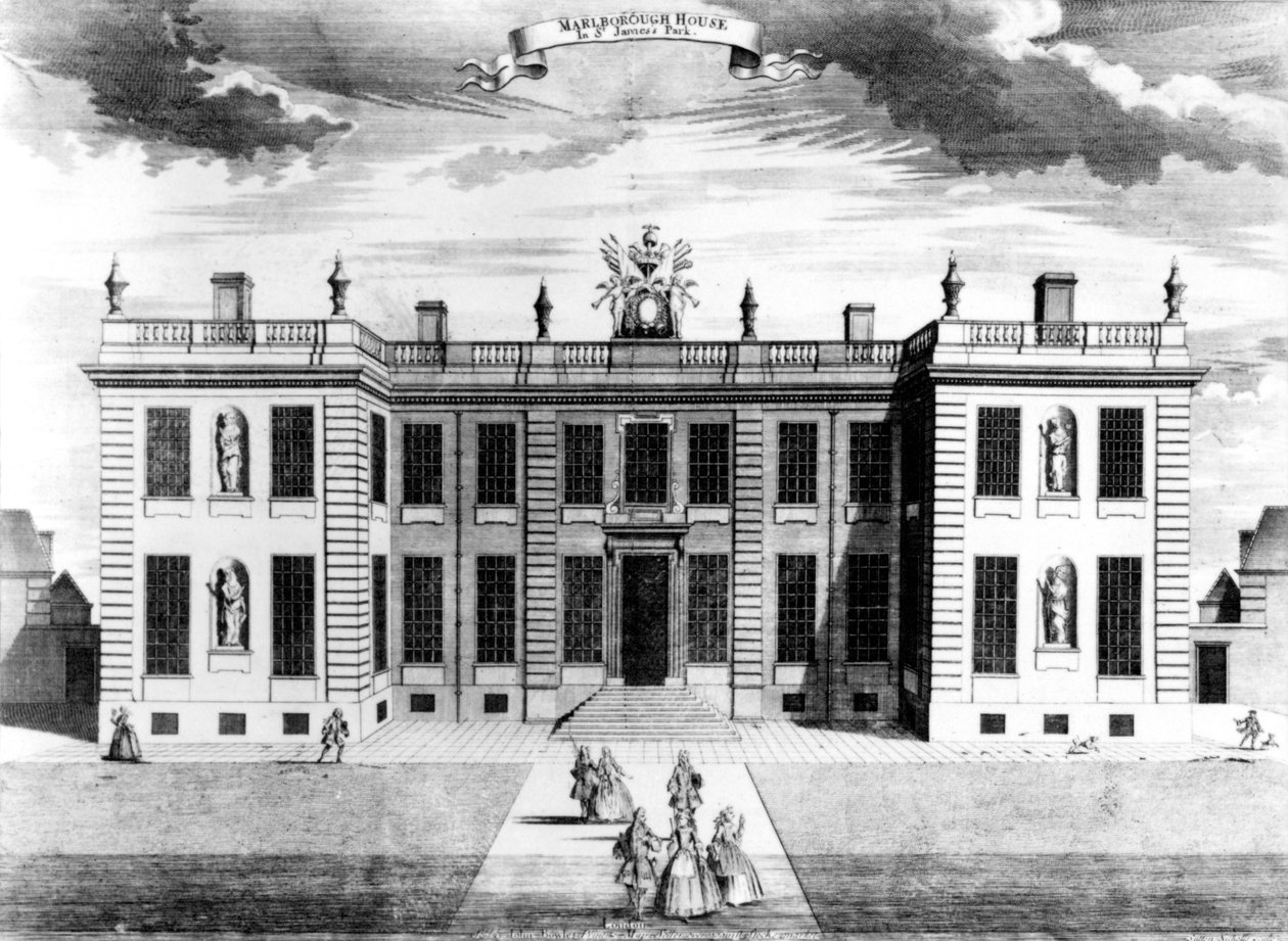 Utsikt över Marlborough House i Pall Mall, Westminster, 1741 av Sutton Nicholls