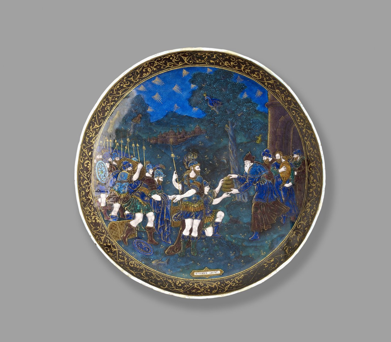 Bägare: Abraham och Melkisedek, ca. 1600 (färgade emaljer med metallfolier och förgyllning) av Suzanne de Court