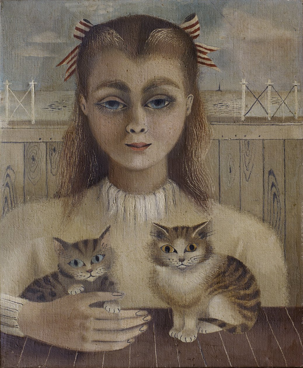 The Cat Girl (olja på duk) av Suzanne Cooper