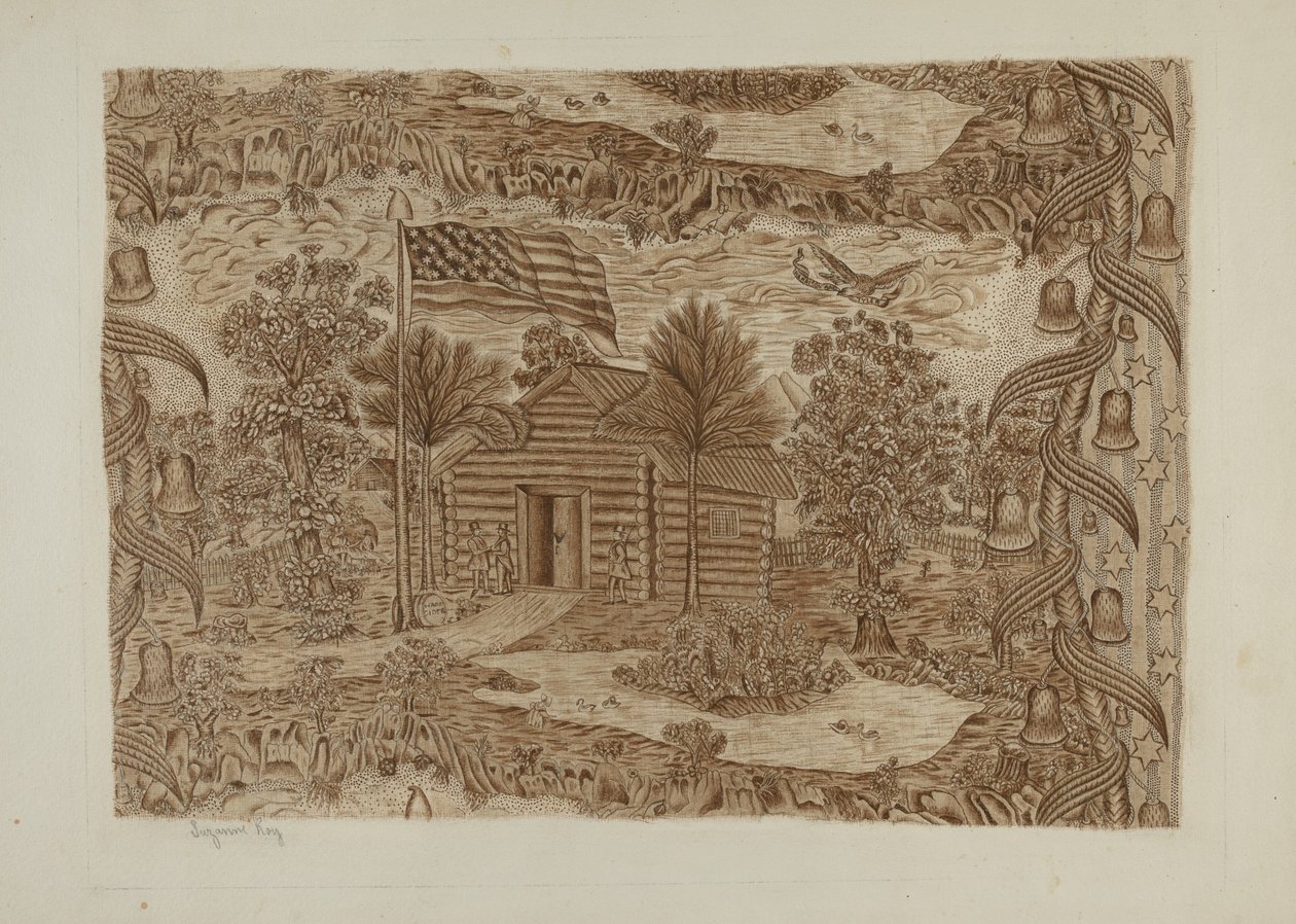 Historisk tryckt textil, ca. 1940. av Suzanne Roy