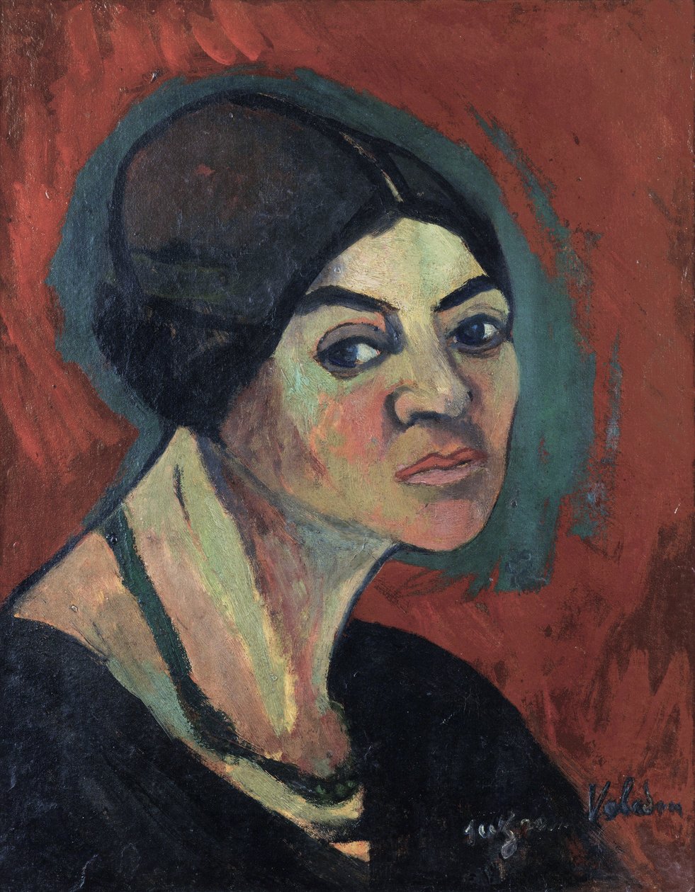 ""Självporträtt"" (Självporträtt) Målning av Suzanne Valadon (1865-1938) cirka 1916 Privat samling av Suzanne Valadon