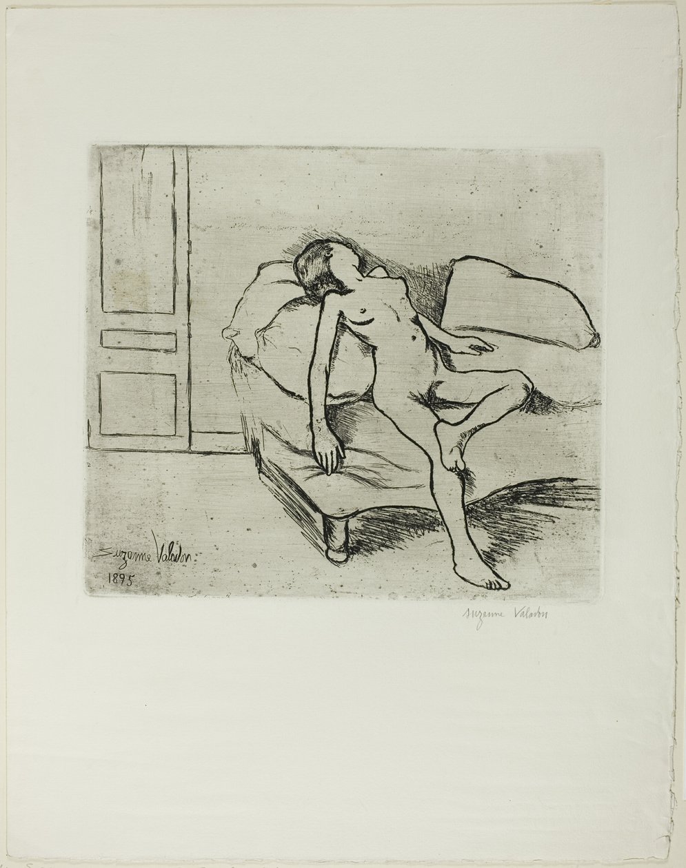 Louise naken på en soffa av Suzanne Valadon