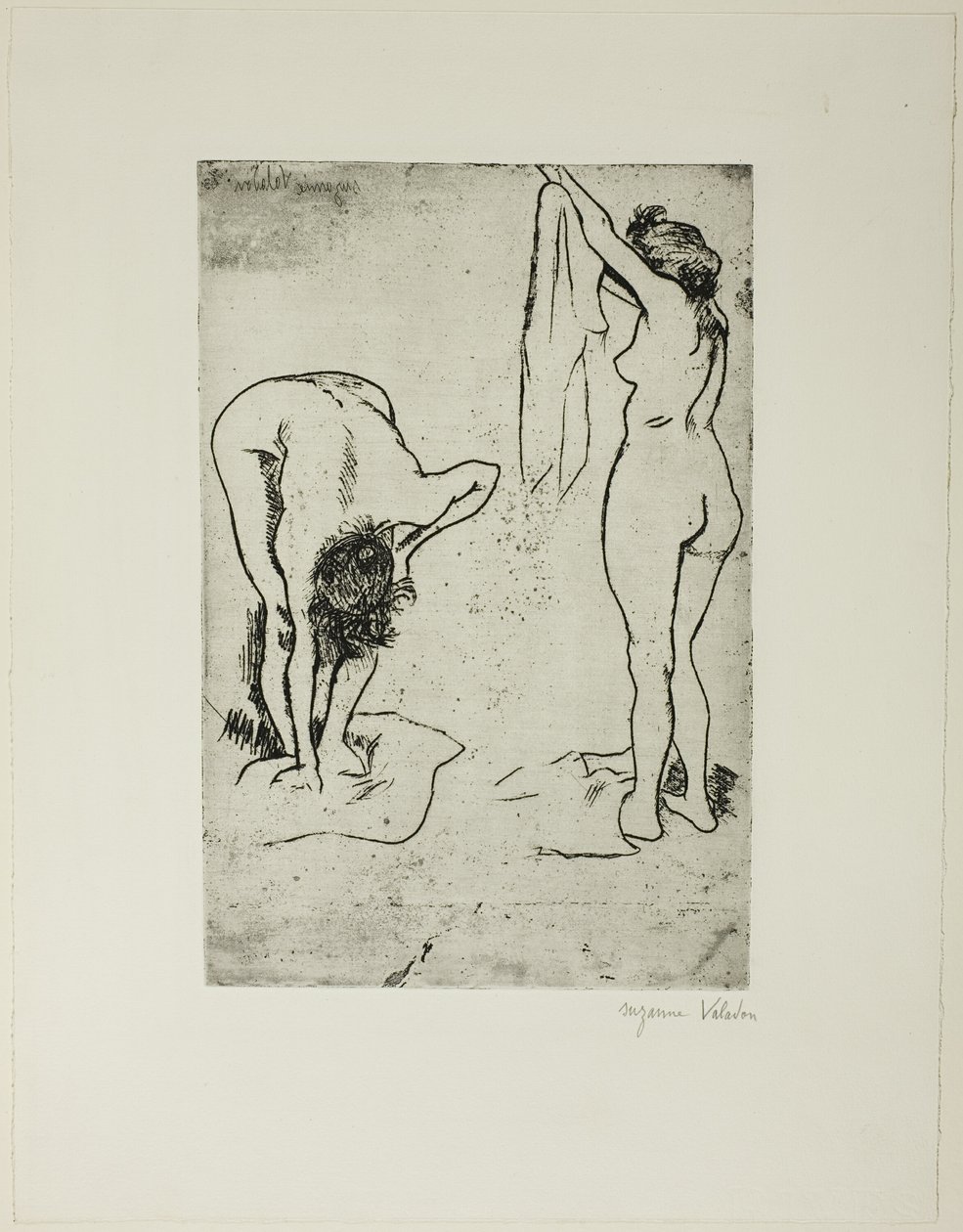 Två kvinnor som torkar sig själva av Suzanne Valadon