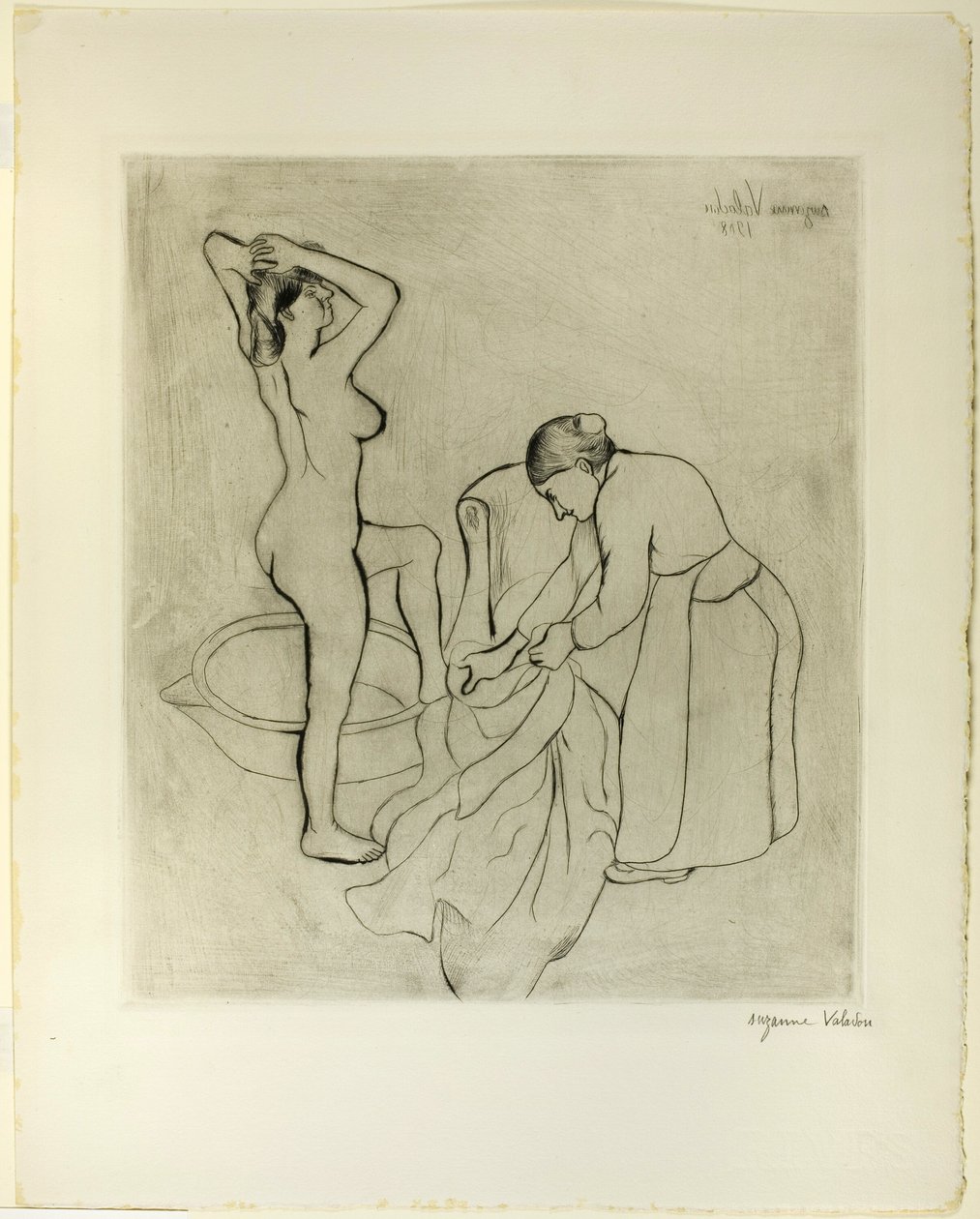 Kvinna med stora bröst och gammal kvinna av Suzanne Valadon