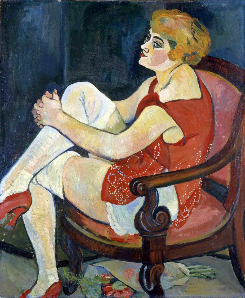 Kvinna med vita strumpor, 1924. av Suzanne Valadon