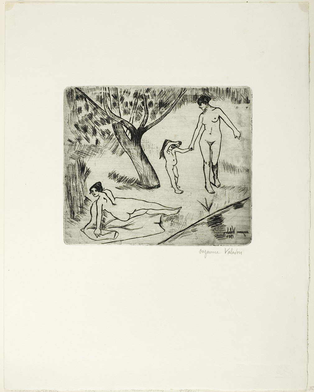 Kvinnor och barn vid vattenbrynet av Suzanne Valadon