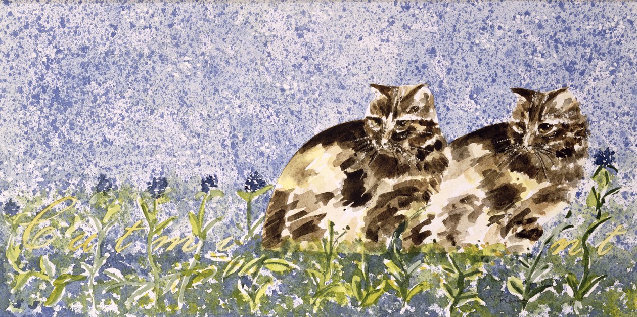 Cat Mint (wc på papper) av Suzi Kennett