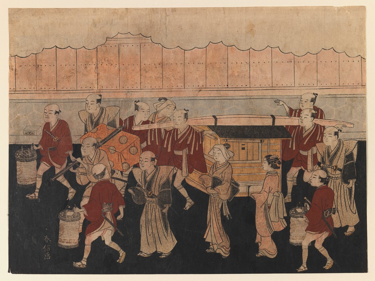 The Brides Trip to her Husbands House, från serien The Marriage Ceremonies, c.1768 (träblock i färg) av Suzuki Harunobu