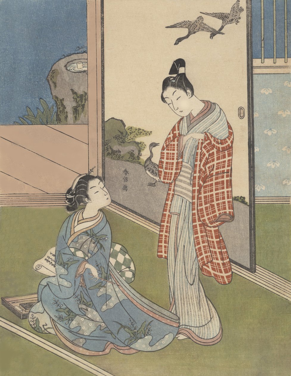 En flicka som skriver ett brev, 1700-talet., 1700-talet. av Suzuki Harunobu