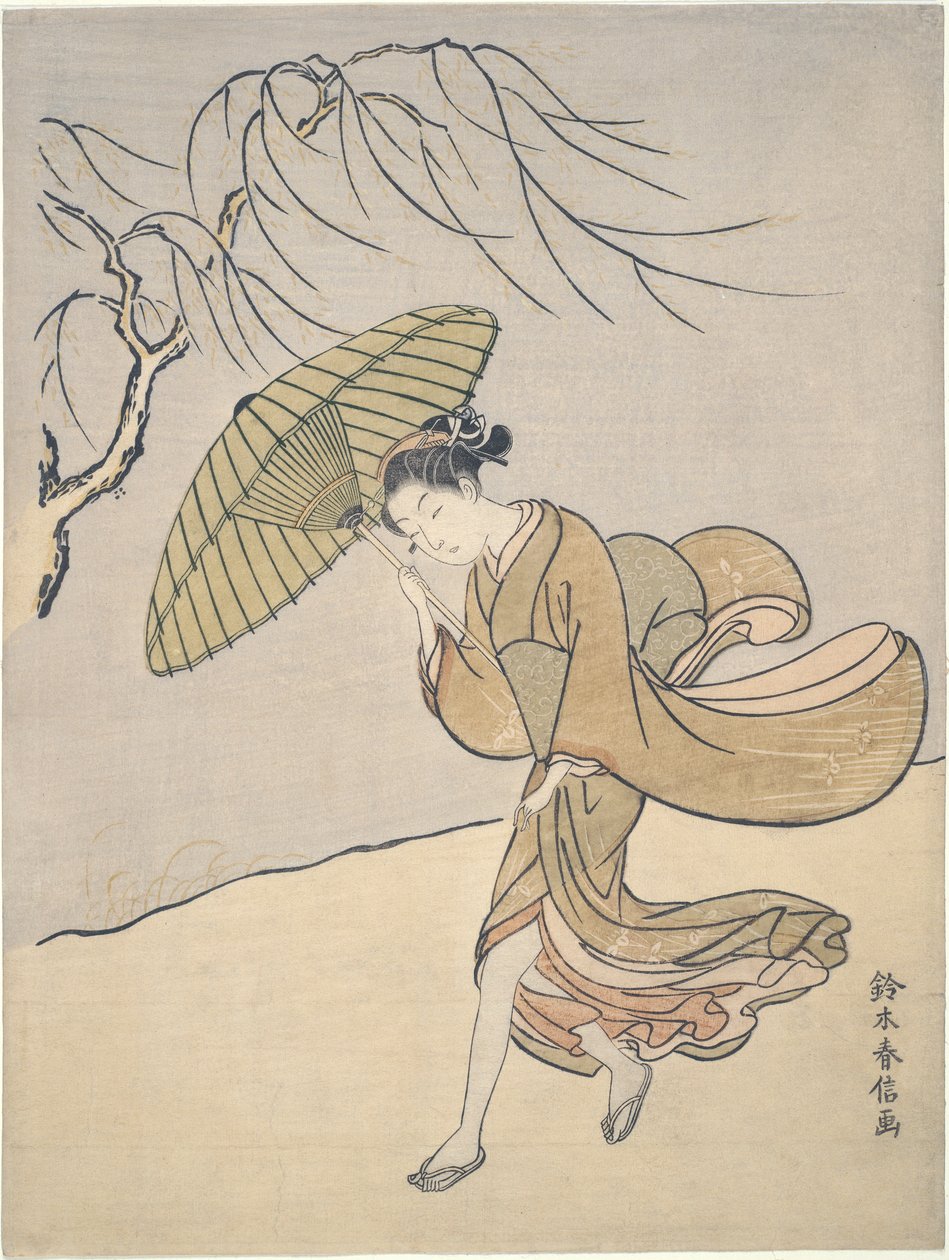 En blåsig dag på sommaren av Suzuki Harunobu