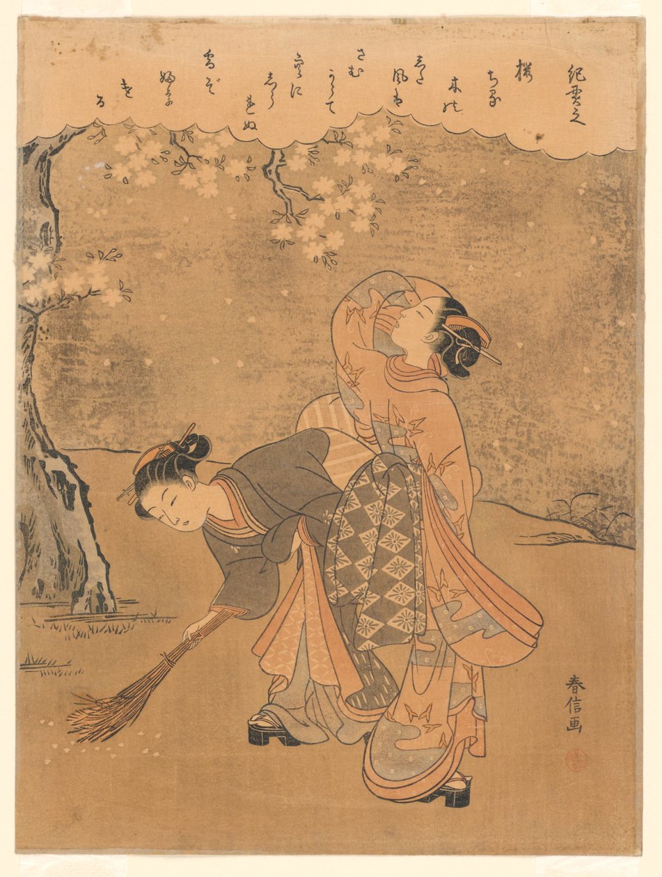 april, från serien "Sociala seder..." av Suzuki Harunobu