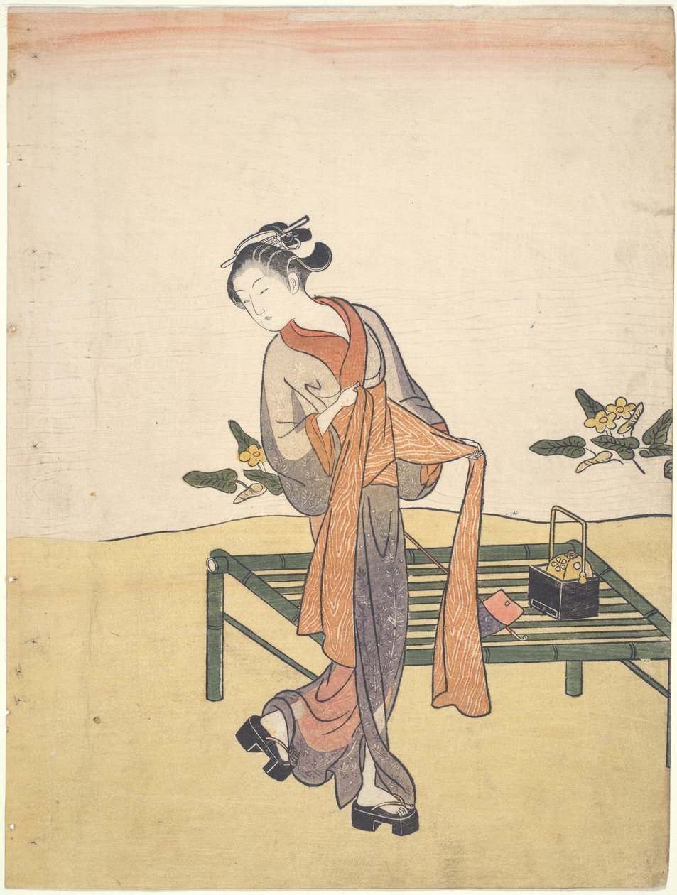 Skönhet som svalkar sig av Suzuki Harunobu