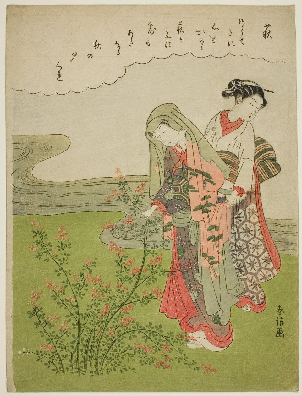Bush Clover (Hagi), från en namnlös serie med blommor av Suzuki Harunobu