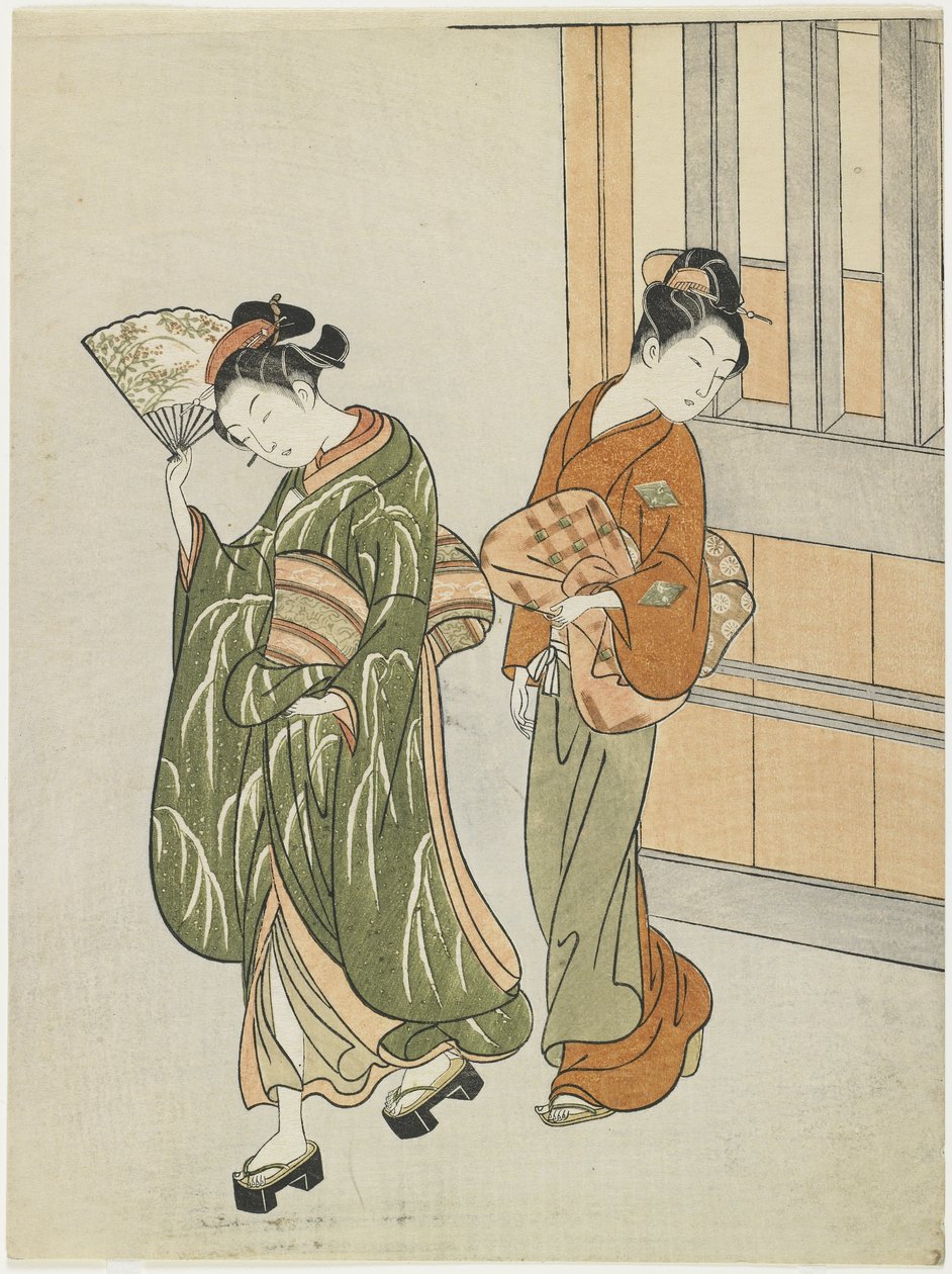 Rensa vind från en fläkt, efter 1766 av Suzuki Harunobu