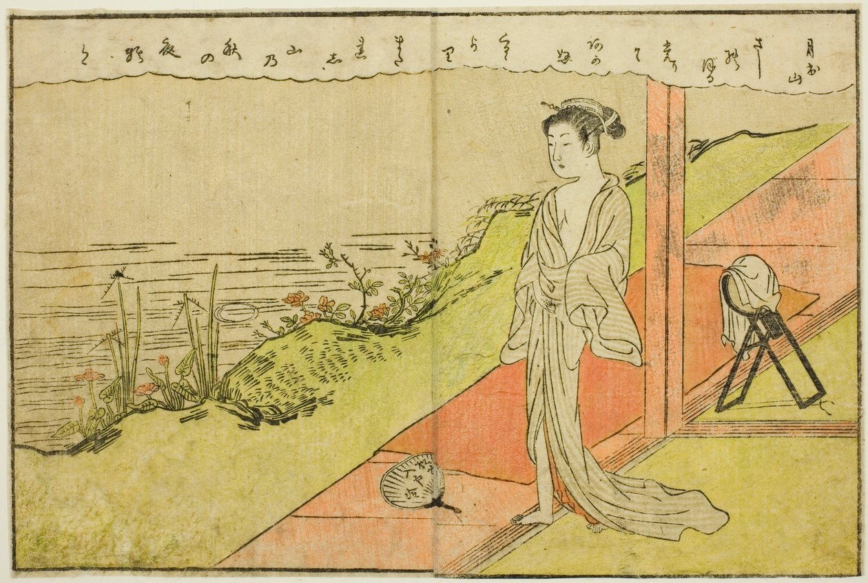 Dubbelsidig illustration från Vol. 1 av "Picture Book of Spring Brocades (Ehon haru no nishiki)" av Suzuki Harunobu
