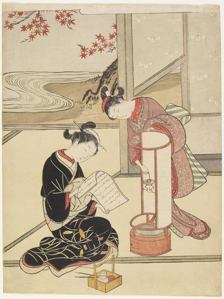 Evening Glow of the Lantern, efter 1766 av Suzuki Harunobu