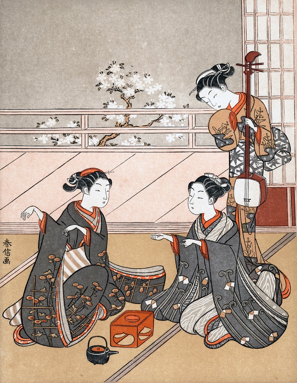 Girls Playing the Game of Ken, c1745-1770. av Suzuki Harunobu