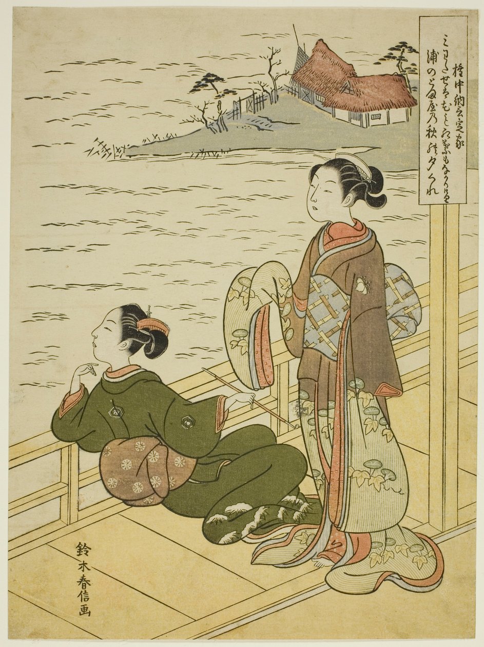 Gonchunagon Sadaie (Fujiwara no Teika), från en onamnlad serie parodier på de tre kvällsdikterna av Suzuki Harunobu