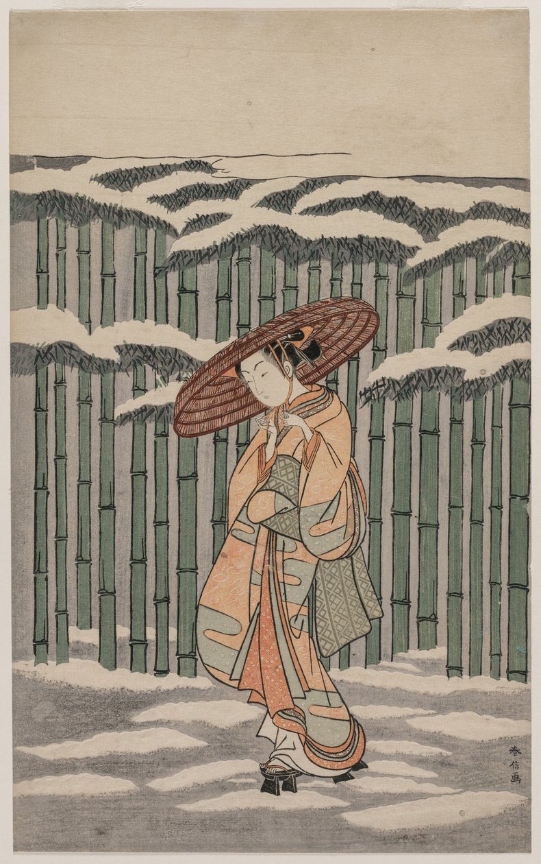 Passerar bambulunden, 1868-1912. av Suzuki Harunobu