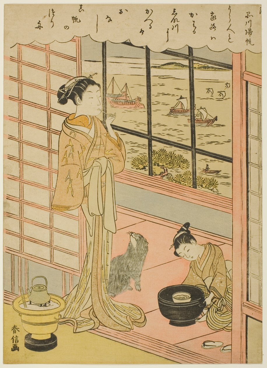 Row r people g again ls på Shinagawa (normen för Shinagawa), från seriens ``British ght fascio be views of edo (Furyu Eight Views of Edo)