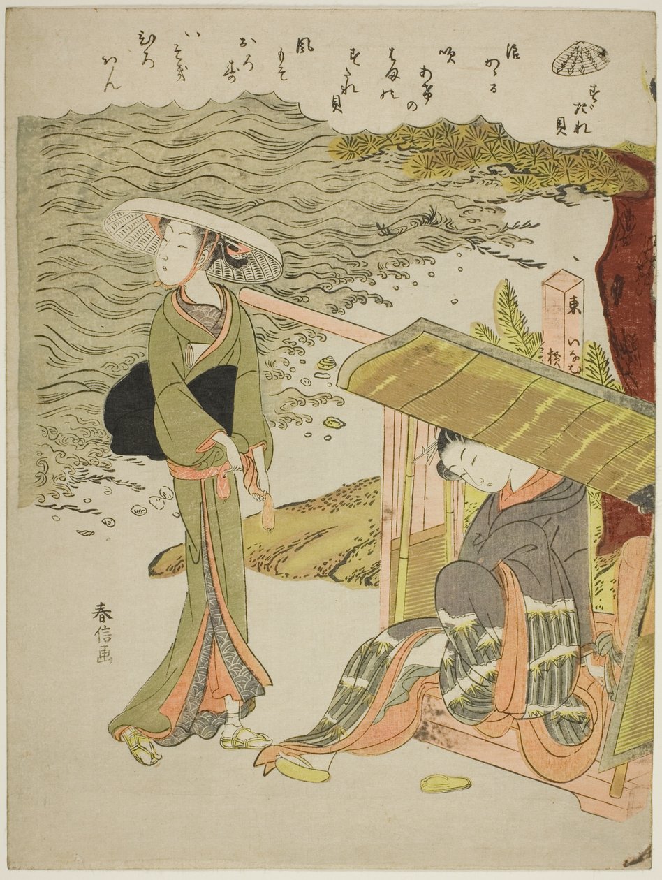 The Bamboo-Blind Shell (Sudaregai), från en namnlös serie skal av Suzuki Harunobu