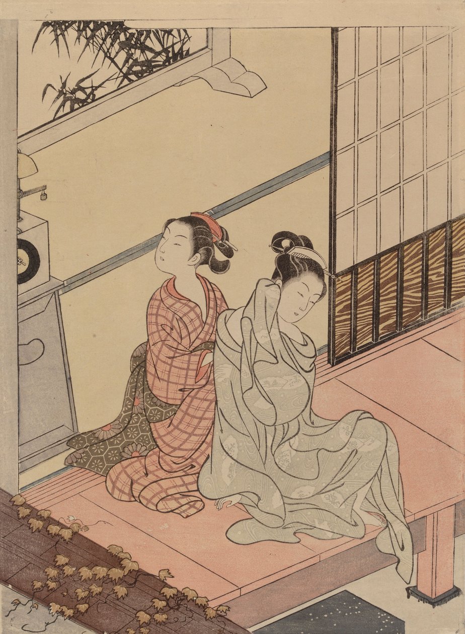 Utegångsförbudets timmar, ur serien Åtta salongsbilder av Suzuki Harunobu