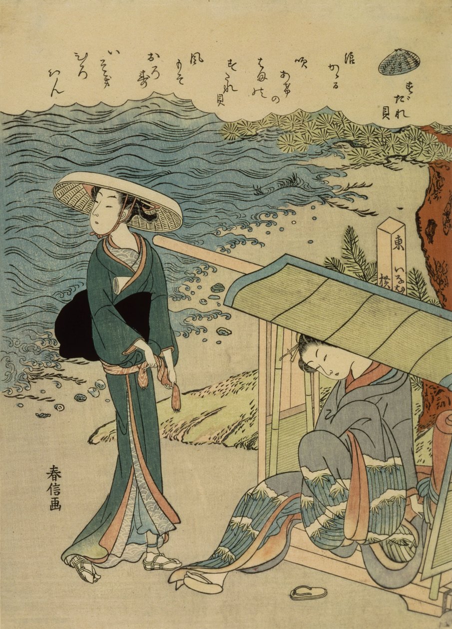 Gardinmusslan av Suzuki Harunobu