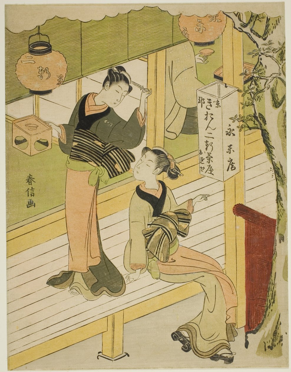Eiraku-an tehuset i Kyoto av Suzuki Harunobu