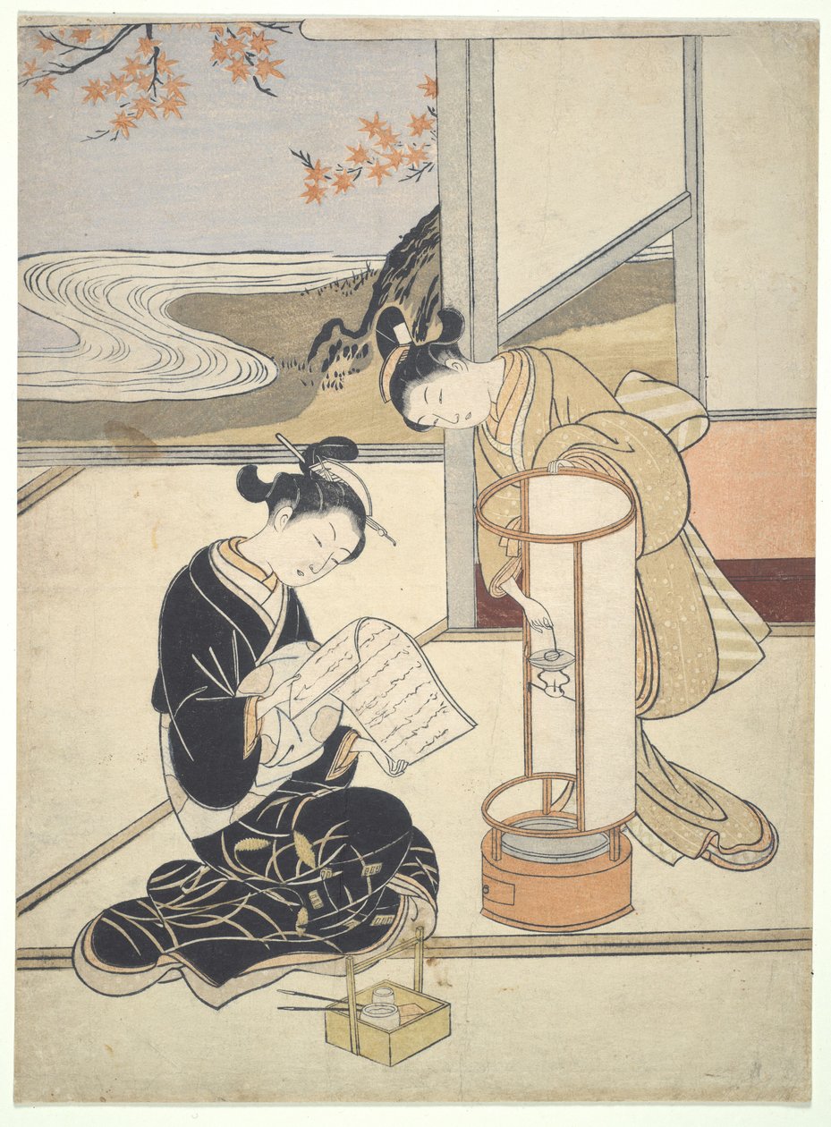 Aftonglöden vid Andon: Zashiki Hakkei av Suzuki Harunobu