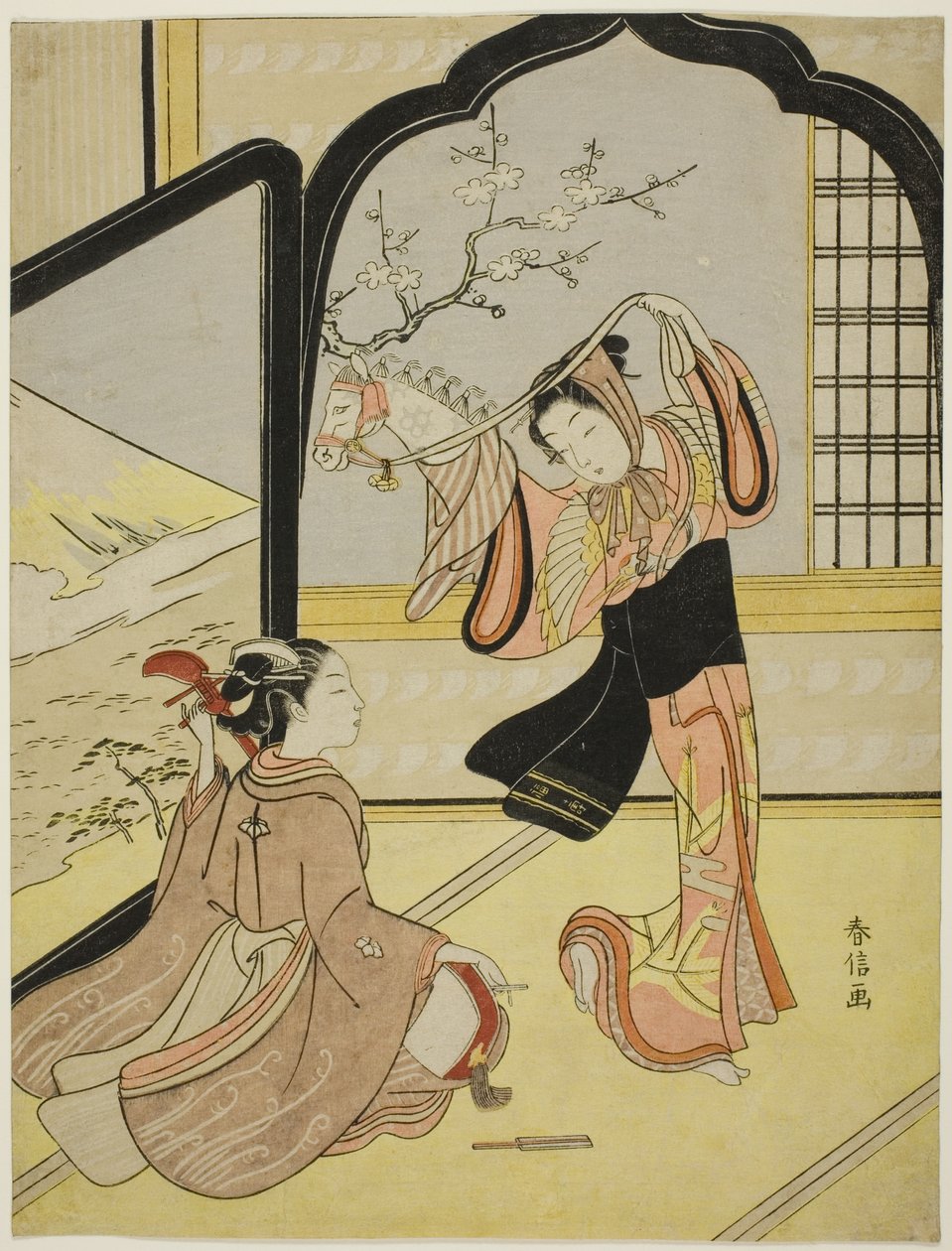 Harugoma-dansen av Suzuki Harunobu