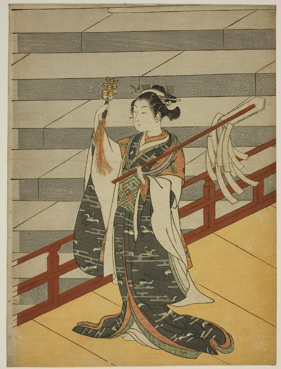 Kagura-dansaren av Suzuki Harunobu